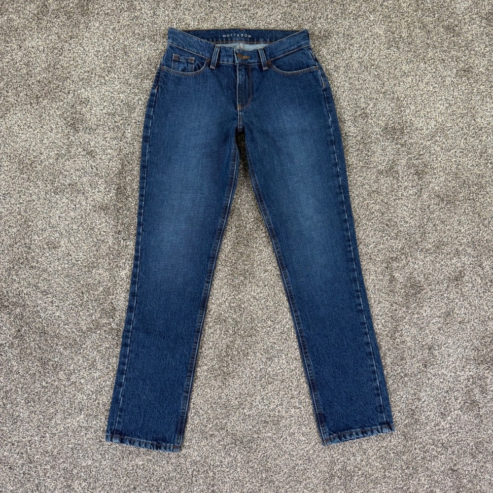 Mott & Bow Henry Boyfriend Fit Jeans Womens 25x30 Dark Wash Blue Denim Casual